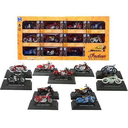 NEW RAY New Ray  Indian Motorcycle 1 by 32 Diecast Motorcycle Models - Set of 11 SS-06065